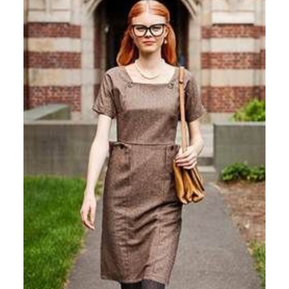Shabby Apple Brown Tweed Dress